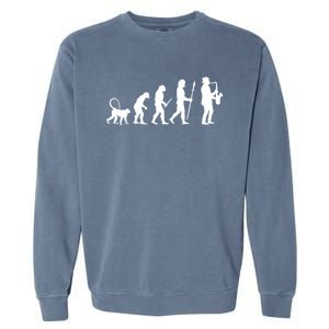 Evolution Of Jazz Music For A Saxophone Player Saxophonist Gift Garment-Dyed Sweatshirt