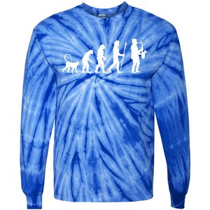 Evolution Of Jazz Music For A Saxophone Player Saxophonist Gift Tie-Dye Long Sleeve Shirt