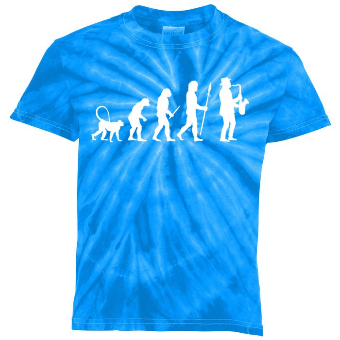 Evolution Of Jazz Music For A Saxophone Player Saxophonist Gift Kids Tie-Dye T-Shirt