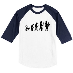 Evolution Of Jazz Music For A Saxophone Player Saxophonist Gift Baseball Sleeve Shirt