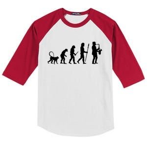 Evolution Of Jazz Music For A Saxophone Player Saxophonist Gift Kids Colorblock Raglan Jersey