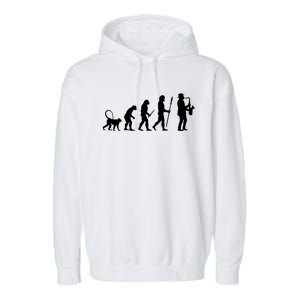 Evolution Of Jazz Music For A Saxophone Player Saxophonist Gift Garment-Dyed Fleece Hoodie