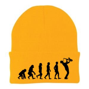 Evolution Of Kind To Saxophone Player Meaningful Gift Knit Cap Winter Beanie