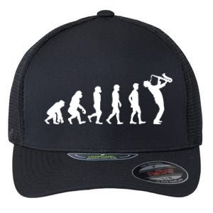 Evolution Of Kind To Saxophone Player Meaningful Gift Flexfit Unipanel Trucker Cap