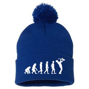 Evolution Of Kind To Saxophone Player Meaningful Gift Pom Pom 12in Knit Beanie