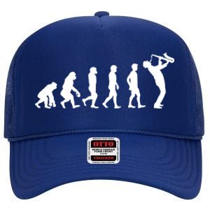 Evolution Of Kind To Saxophone Player Meaningful Gift High Crown Mesh Back Trucker Hat