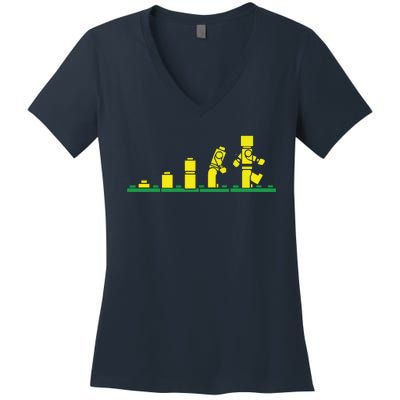 Evolution Of Lego Women's V-Neck T-Shirt