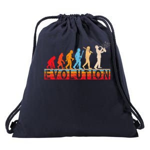 Evolution Of Man Retrostyle Saxophone Player Saxophonist Gift Drawstring Bag