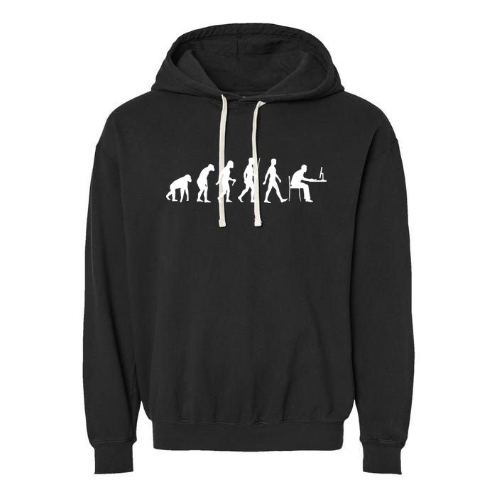 Evolution Of Man Computer Programmer Funny Geek Lover IT Garment-Dyed Fleece Hoodie