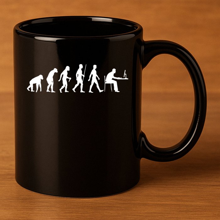 Evolution Of Man Computer Programmer Funny Geek Lover IT 11oz C Handle Ceramic Mug