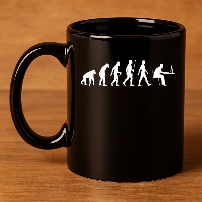 Evolution Of Man Computer Programmer Funny Geek Lover IT 11oz C Handle Ceramic Mug