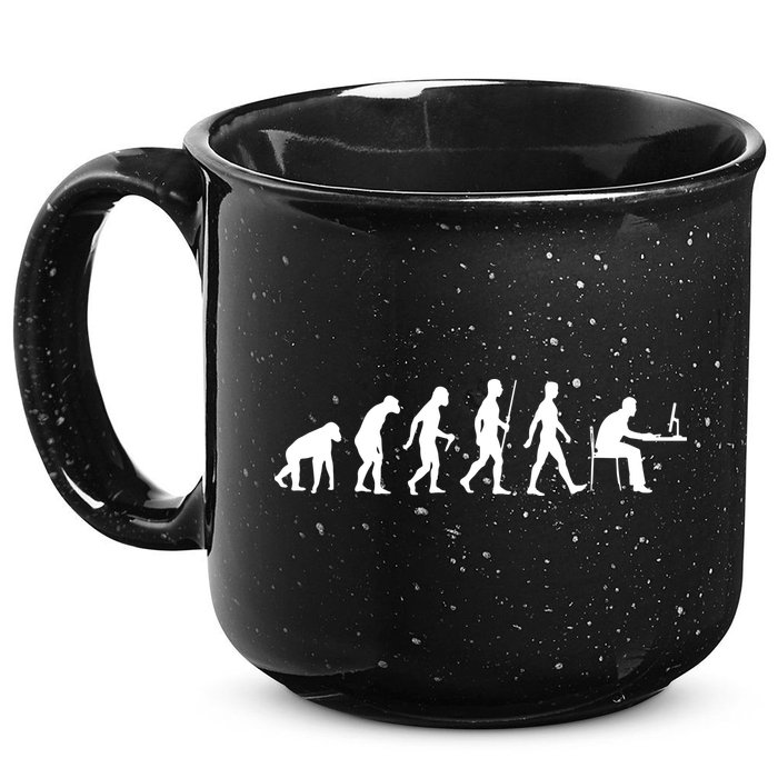 Evolution Of Man Computer Programmer Funny Geek Lover IT 15oz Campfire Ceramic Mug