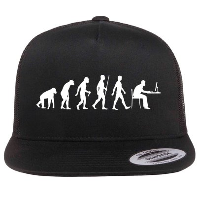 Evolution Of Man Computer Programmer Funny Geek Lover IT Flatbill Hat
