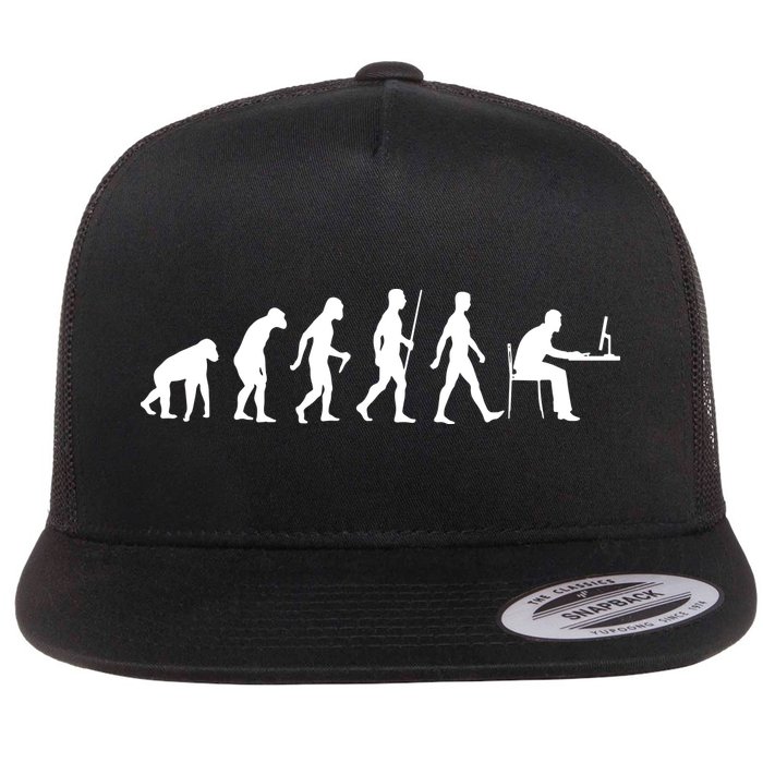 Evolution Of Man Computer Programmer Funny Geek Lover IT Flatbill Hat