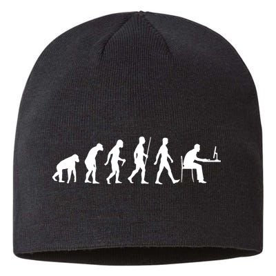 Evolution Of Man Computer Programmer Funny Geek Lover IT Sustainable Beanie