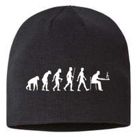 Evolution Of Man Computer Programmer Funny Geek Lover IT Sustainable Beanie