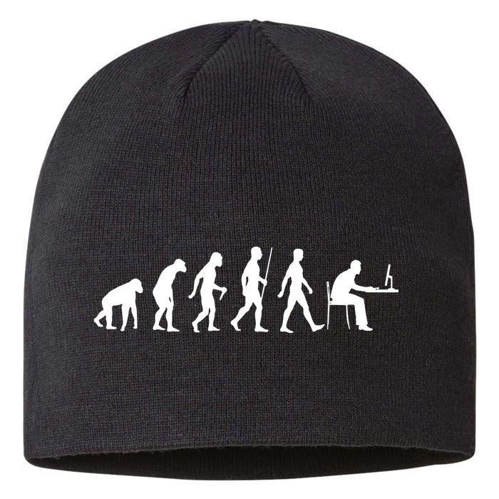 Evolution Of Man Computer Programmer Funny Geek Lover IT Sustainable Beanie