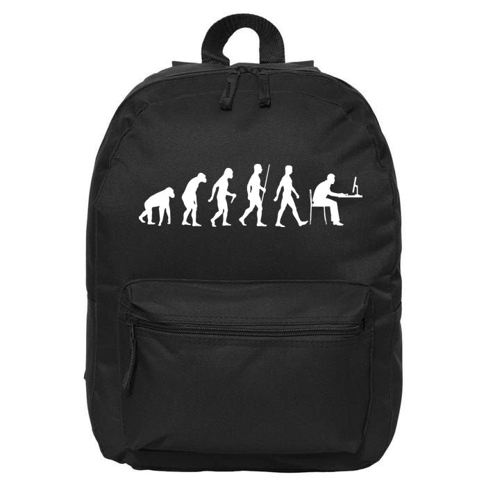 Evolution Of Man Computer Programmer Funny Geek Lover IT 16 in Basic Backpack