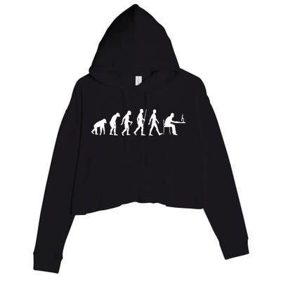 Evolution Of Man Computer Programmer Funny Geek Lover IT Crop Fleece Hoodie