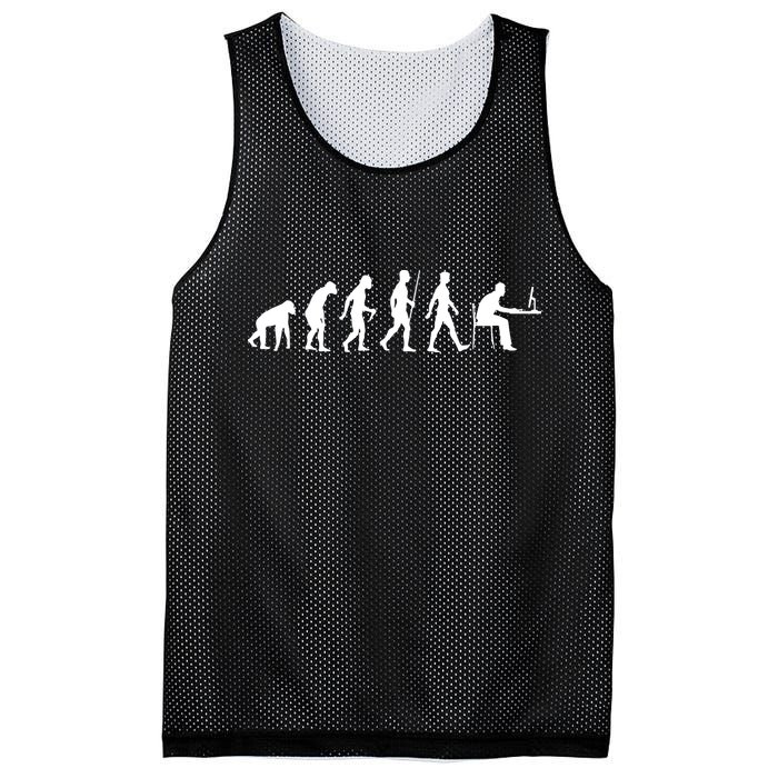 Evolution Of Man Computer Programmer Funny Geek Lover IT Mesh Reversible Basketball Jersey Tank