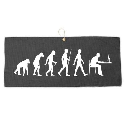 Evolution Of Man Computer Programmer Funny Geek Lover IT Large Microfiber Waffle Golf Towel