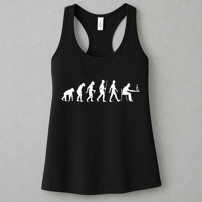 Evolution Of Man Computer Programmer Funny Geek Lover IT Womens Tank Top