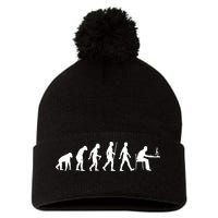 Evolution Of Man Computer Programmer Funny Geek Lover IT Pom Pom 12in Knit Beanie