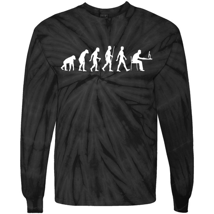 Evolution Of Man Computer Programmer Funny Geek Lover IT Tie-Dye Long Sleeve Shirt