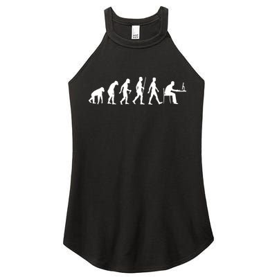 Evolution Of Man Computer Programmer Funny Geek Lover IT Women's Perfect Tri Rocker Tank