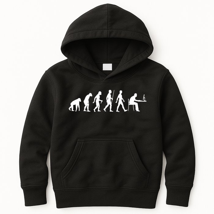 Evolution Of Man Computer Programmer Funny Geek Lover IT Kids Hoodie