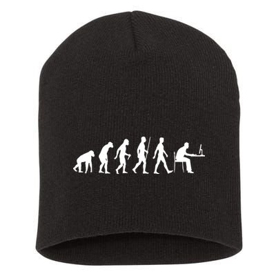 Evolution Of Man Computer Programmer Funny Geek Lover IT Short Acrylic Beanie