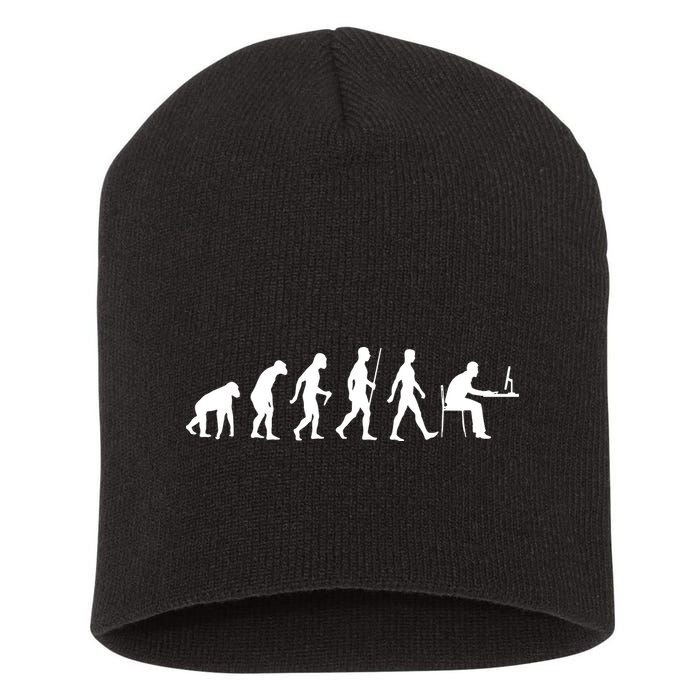 Evolution Of Man Computer Programmer Funny Geek Lover IT Short Acrylic Beanie