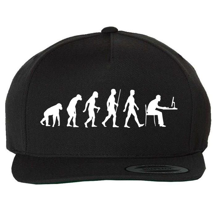 Evolution Of Man Computer Programmer Funny Geek Lover IT Wool Snapback Cap