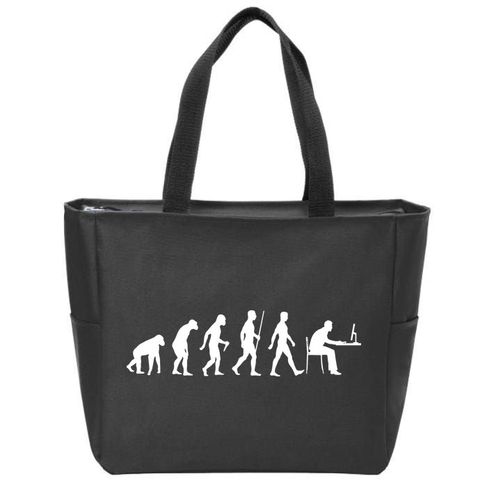 Evolution Of Man Computer Programmer Funny Geek Lover IT Zip Tote Bag