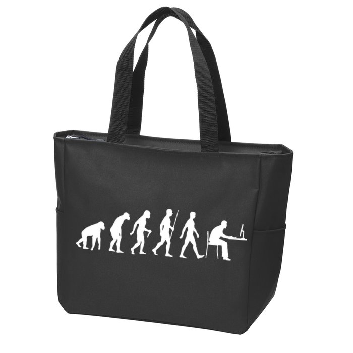 Evolution Of Man Computer Programmer Funny Geek Lover IT Zip Tote Bag