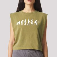 Evolution Of Man Computer Programmer Funny Geek Lover IT Garment-Dyed Women's Muscle Tee