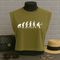 Evolution Of Man Computer Programmer Funny Geek Lover IT Garment-Dyed Women's Muscle Tee