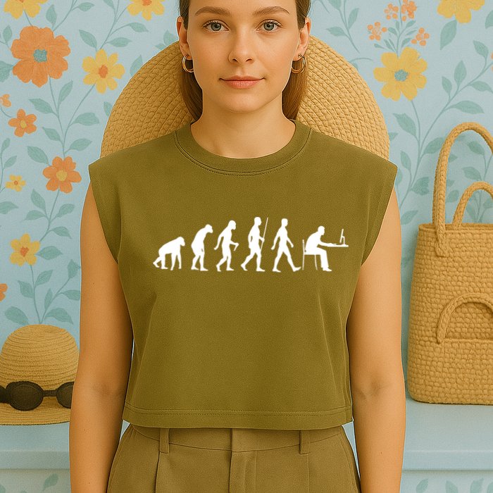 Evolution Of Man Computer Programmer Funny Geek Lover IT Garment-Dyed Women's Muscle Tee