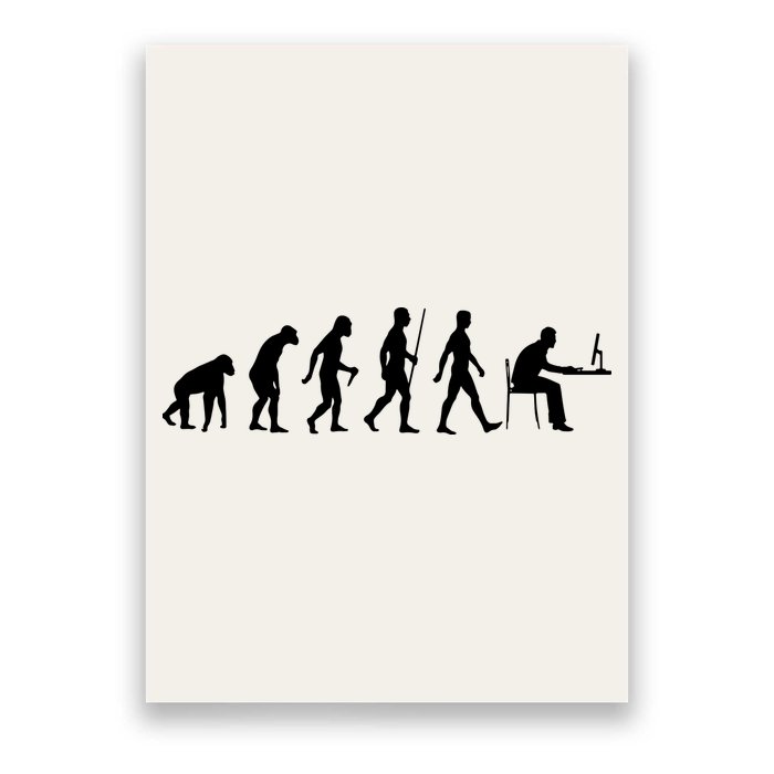 Evolution Of Man Computer Programmer Funny Geek Lover IT Poster
