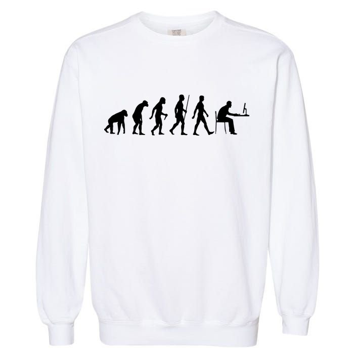 Evolution Of Man Computer Programmer Funny Geek Lover IT Garment-Dyed Sweatshirt