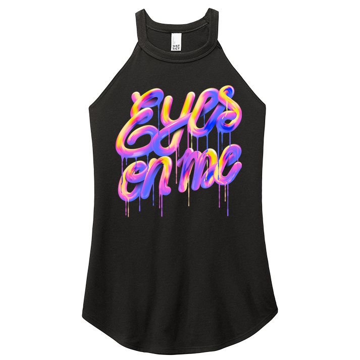 Eyes On Me Colorful Women's Perfect Tri Rocker Tank