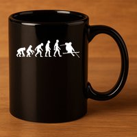 Evolution Of Man Skiing 11oz C Handle Ceramic Mug