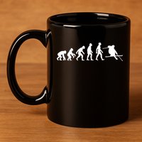 Evolution Of Man Skiing 11oz C Handle Ceramic Mug