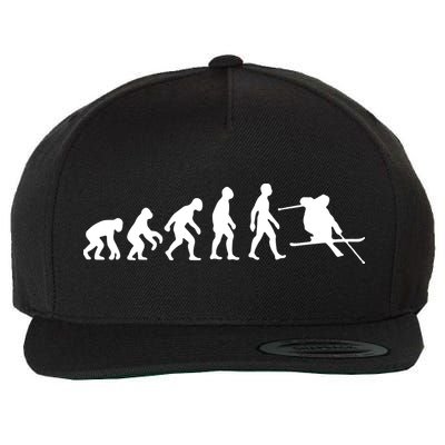 Evolution Of Man Skiing Wool Snapback Cap