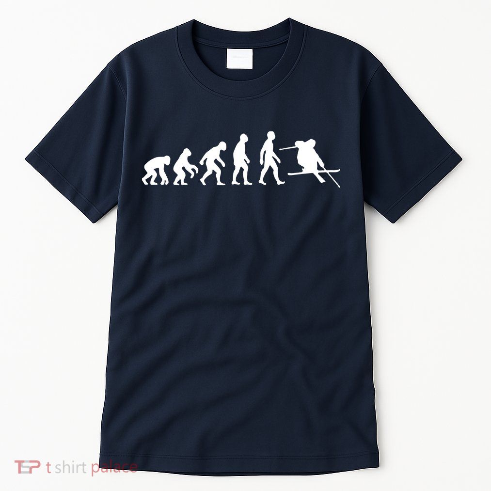Evolution Of Man Skiing Tall T-Shirt