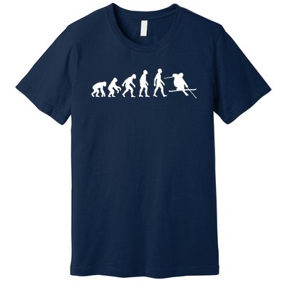 Evolution Of Man Skiing Premium T-Shirt