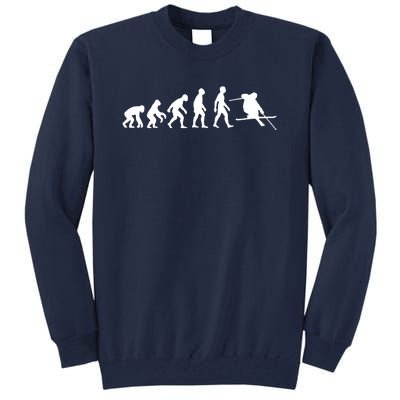 Evolution Of Man Skiing Tall Sweatshirt