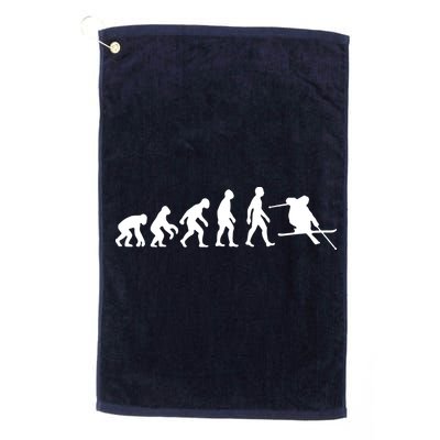Evolution Of Man Skiing Golf Towel