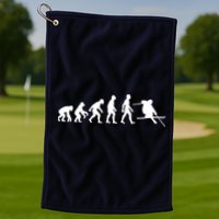 Evolution Of Man Skiing Golf Towel