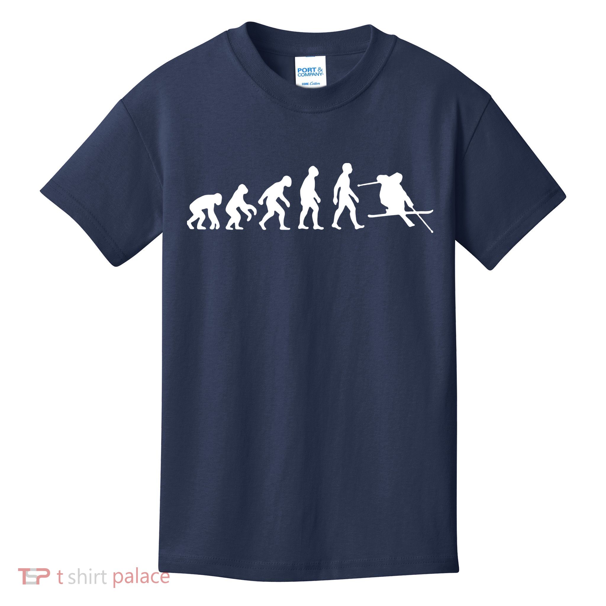 Evolution Of Man Skiing Kids T-Shirt
